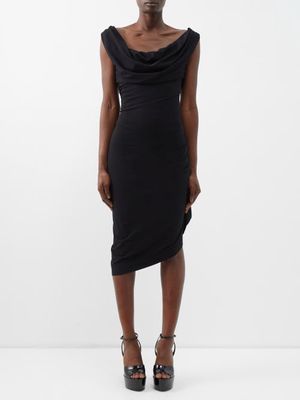 Vivienne Westwood - Ginnie Draped-neckline Jersey Dress - Womens - Black