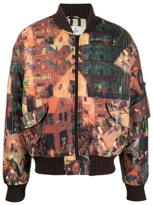Vivienne Westwood graphic-print bomber jacket - Brown