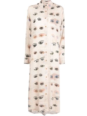 Vivienne Westwood graphic-print long-sleeve shirtdress - Neutrals
