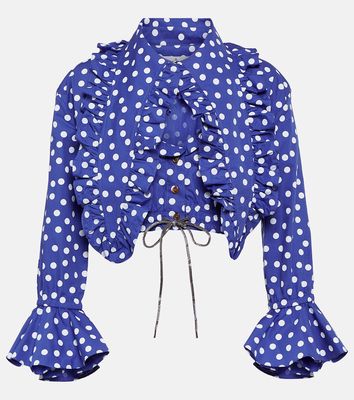 Vivienne Westwood Heart polka-dot ruffled cotton blouse