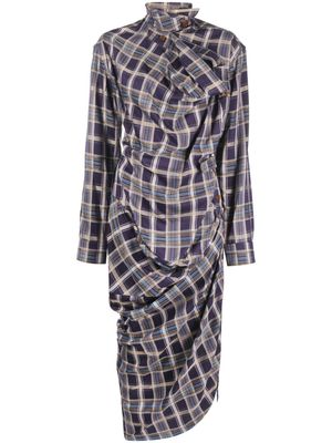 Vivienne Westwood high-neck asymmetric long dress - Blue