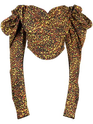 Vivienne Westwood leopard-print corset top - Black