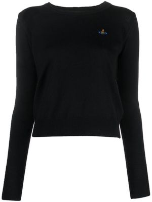Vivienne Westwood logo-embroidered virgin-wool jumper - Black