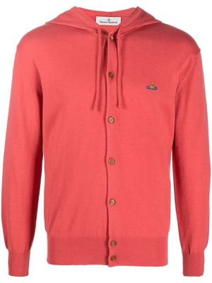 Vivienne Westwood logo hooded cardigan - Red