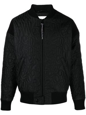 Vivienne Westwood logo-stitch quilted bomber jacket - Black