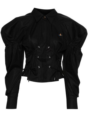 Vivienne Westwood LS Gexy lace-up shirt - Black