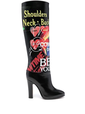 Vivienne Westwood Midas 105mm Meaningless-print boots - Black