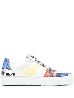 Vivienne Westwood mix-print leather sneakers - White