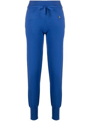 Vivienne Westwood Ocean Orb-embroidered tapered trousers - Blue