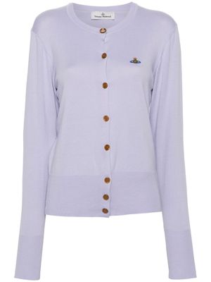 Vivienne Westwood Orb-embroidered cotton cardigan - Purple