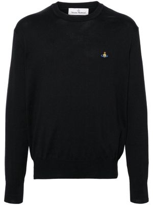 Vivienne Westwood Orb-embroidered cotton jumper - Black