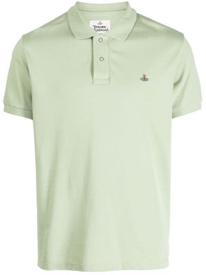 Vivienne Westwood Orb-embroidered cotton polo shirt - Green
