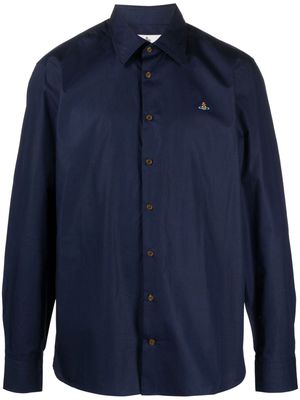 Vivienne Westwood Orb-embroidered cotton shirt - Blue