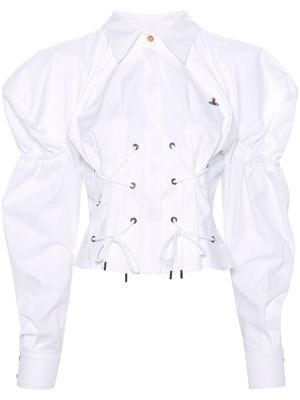 Vivienne Westwood Orb-embroidered cotton shirt - White