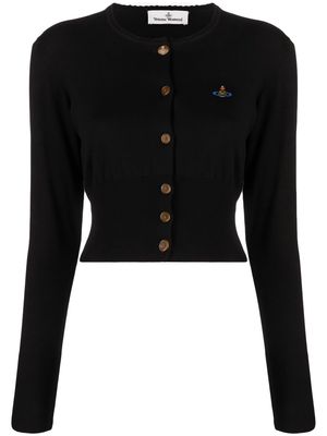 Vivienne Westwood Orb-embroidered cropped cardigan - Black