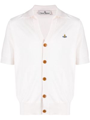 Vivienne Westwood Orb-embroidered knit polo T-shirt - Neutrals