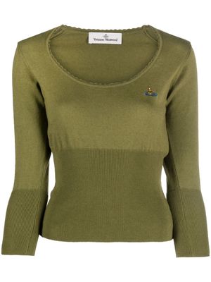 Vivienne Westwood Orb-embroidered knitted jumper - Green