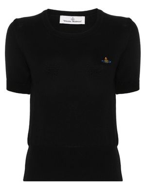 Vivienne Westwood Orb-embroidered knitted T-shirt - Black