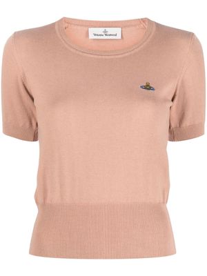 Vivienne Westwood Orb-embroidered knitted top - Neutrals