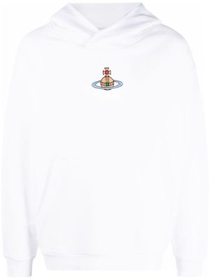 Vivienne Westwood Orb-embroidered organic-cotton hoodie - White