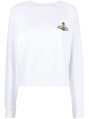 Vivienne Westwood Orb-embroidered organic cotton sweatshirt - White