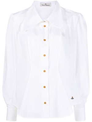 Vivienne Westwood Orb-embroidered puff-sleeved shirt - White