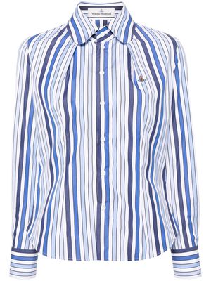 Vivienne Westwood Orb-embroidered striped shirt - White