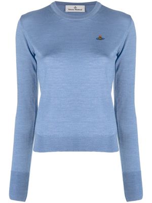 Vivienne Westwood Orb-embroidery fine-knit jumper - Blue
