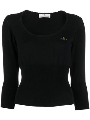 Vivienne Westwood Orb logo-embroidered fine-knit jumper - Black