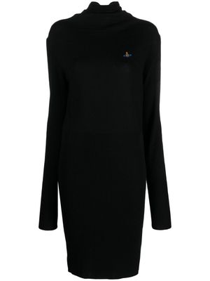 Vivienne Westwood Orb logo-embroidered ribbed dress - Black