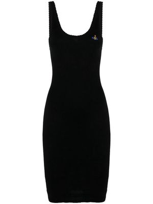 Vivienne Westwood Orb logo-embroidered ribbed mini dress - Black