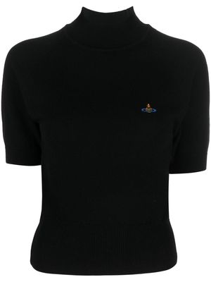 Vivienne Westwood Orb logo-embroidered short-sleeve jumper - Black