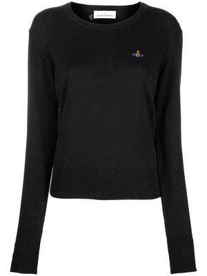 Vivienne Westwood Orb-logo embroidery cotton-cashmere jumper - Black