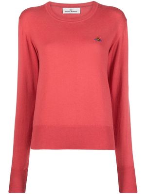 Vivienne Westwood Orb-logo embroidery cotton-cashmere jumper - Pink