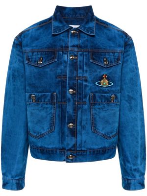 Vivienne Westwood Orb-logo-embroidery denim jacket - Blue