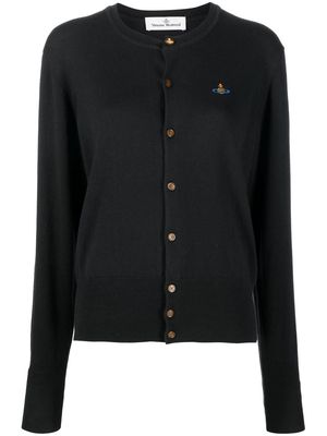 Vivienne Westwood Orb-logo fine-knit cardigan - Black