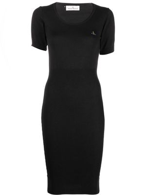 Vivienne Westwood Orb-logo knitted midi dress - Black