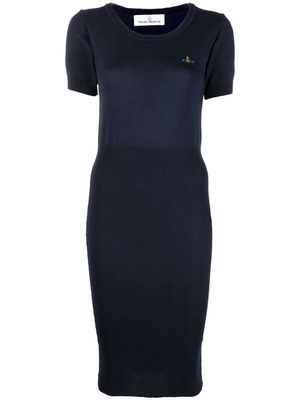 Vivienne Westwood Orb-logo knitted midi dress - Blue