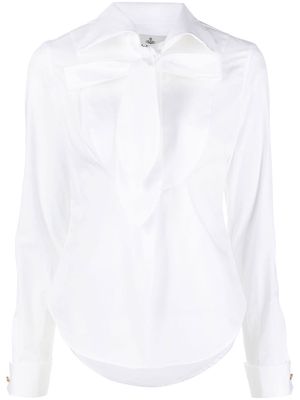 Vivienne Westwood Orb-logo pussy-bow shirt - White