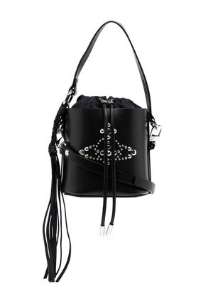 Vivienne Westwood Orb-logo studded bucket bag - Black
