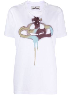 Vivienne Westwood Orb-spraypaint cotton T-shirt - White