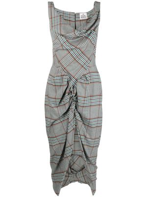 Vivienne Westwood Panther check-pattern midi dress - Grey