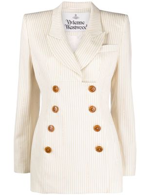 Vivienne Westwood pinstripe double-breasted blazer - White