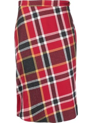 Vivienne Westwood Pre-Owned 1990s plaid-patterned midi skirt - Red