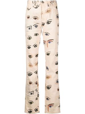 Vivienne Westwood Ray Vivienne's Eyes print straight-leg jeans - Neutrals