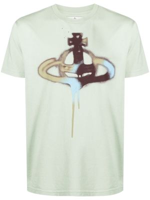 Vivienne Westwood Spray Orb-print cotton T-shirt - Green