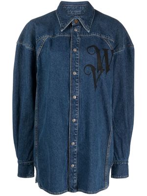 Vivienne Westwood Spray VW Football denim shirt - Blue
