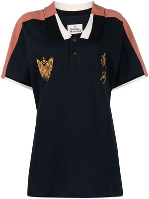 Vivienne Westwood Stefano Orb logo embroidered polo shirt - Blue