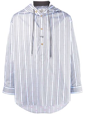 Vivienne Westwood stripe-print hooded shirt - Blue