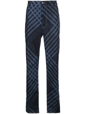 Vivienne Westwood tartan-print cotton tapered jeans - Blue